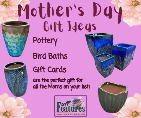 An ad for Mother's Day gift ideas - pots and plants.